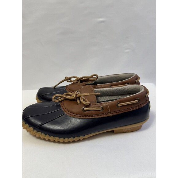 JBU by Jambu Gwen Weather Ready Duck Slip-On Rain Shoes Navy Brown Women’s Siz7 - Picture 7 of 13